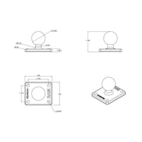 New RAM MOUNTS Ball Adapter With Amps Plate #RAMB347U