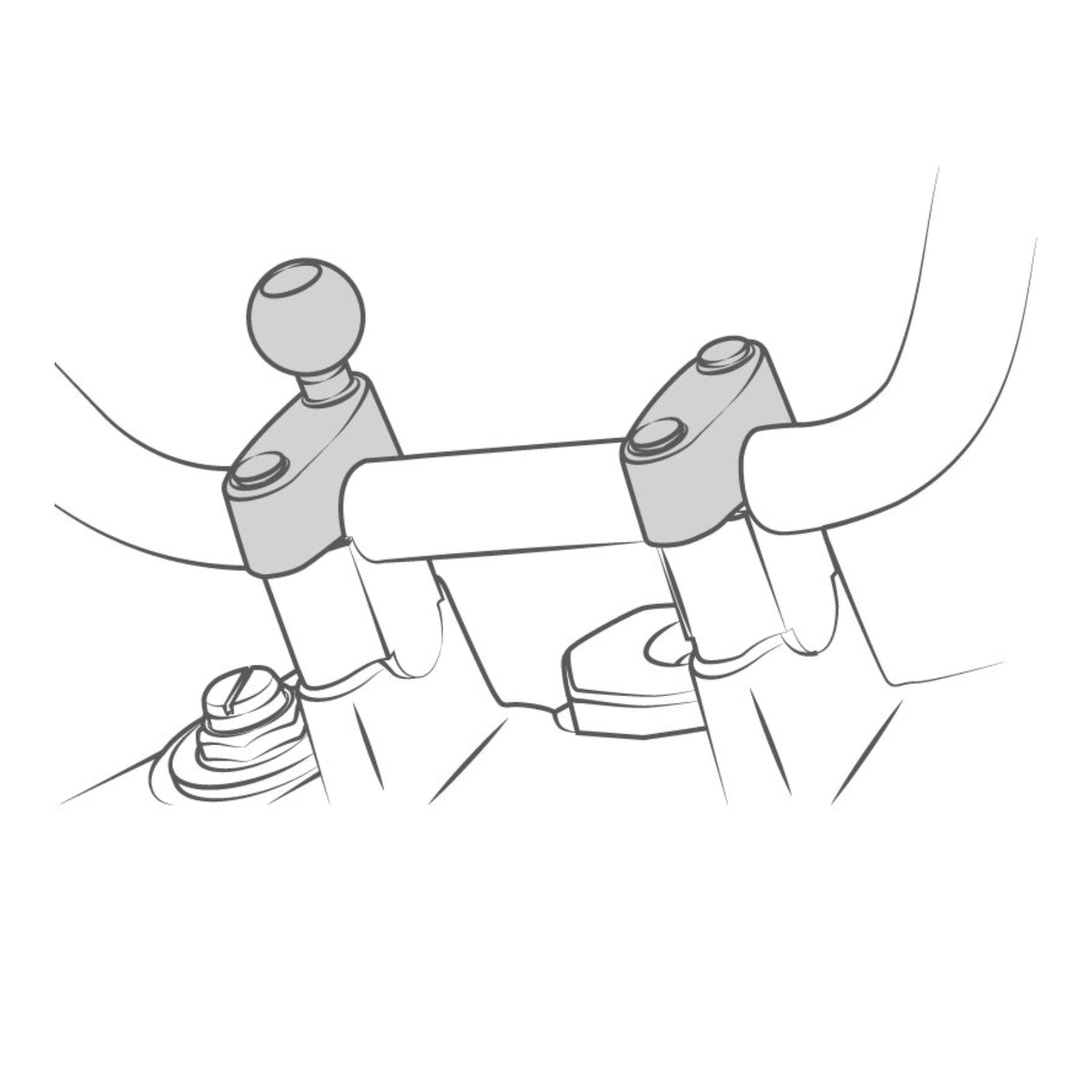 New RAM MOUNTS Motorcycle Handlebar Clamp Base With M8 Bolts #RAMB367U