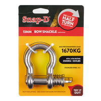 New SNAP-D Stainless Steel Bow Shackle - 13mm #SD13BSS