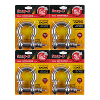 New SNAP-D 19mm Bow Shackle - 4 Pack Special #SD19BSS4PK