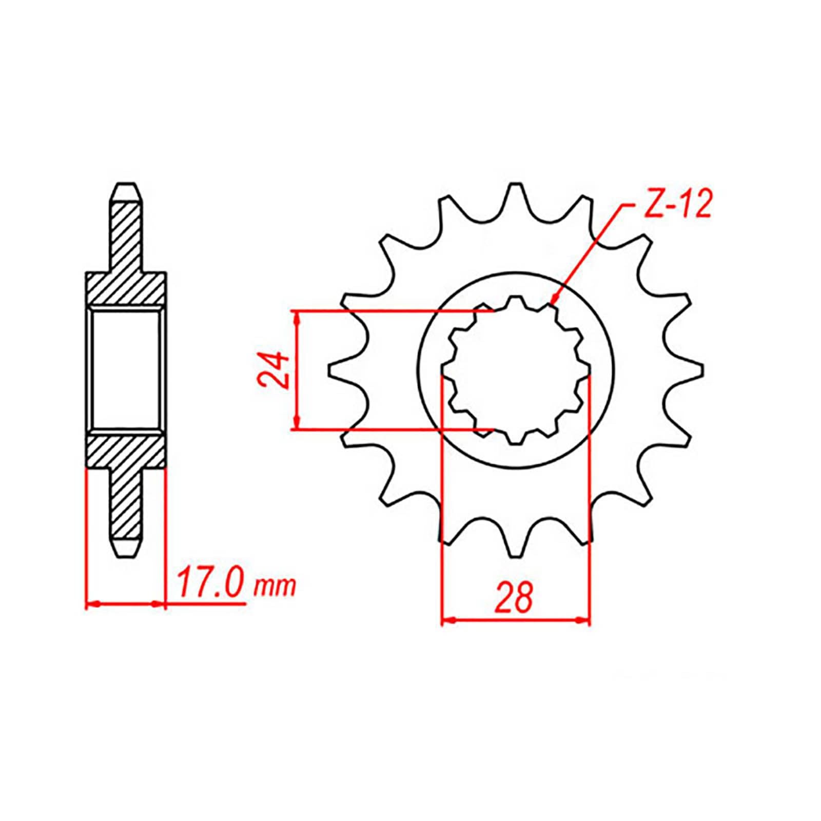 New MTX 295 Steel Sprocket - Front #530 (15T) #SPF29515