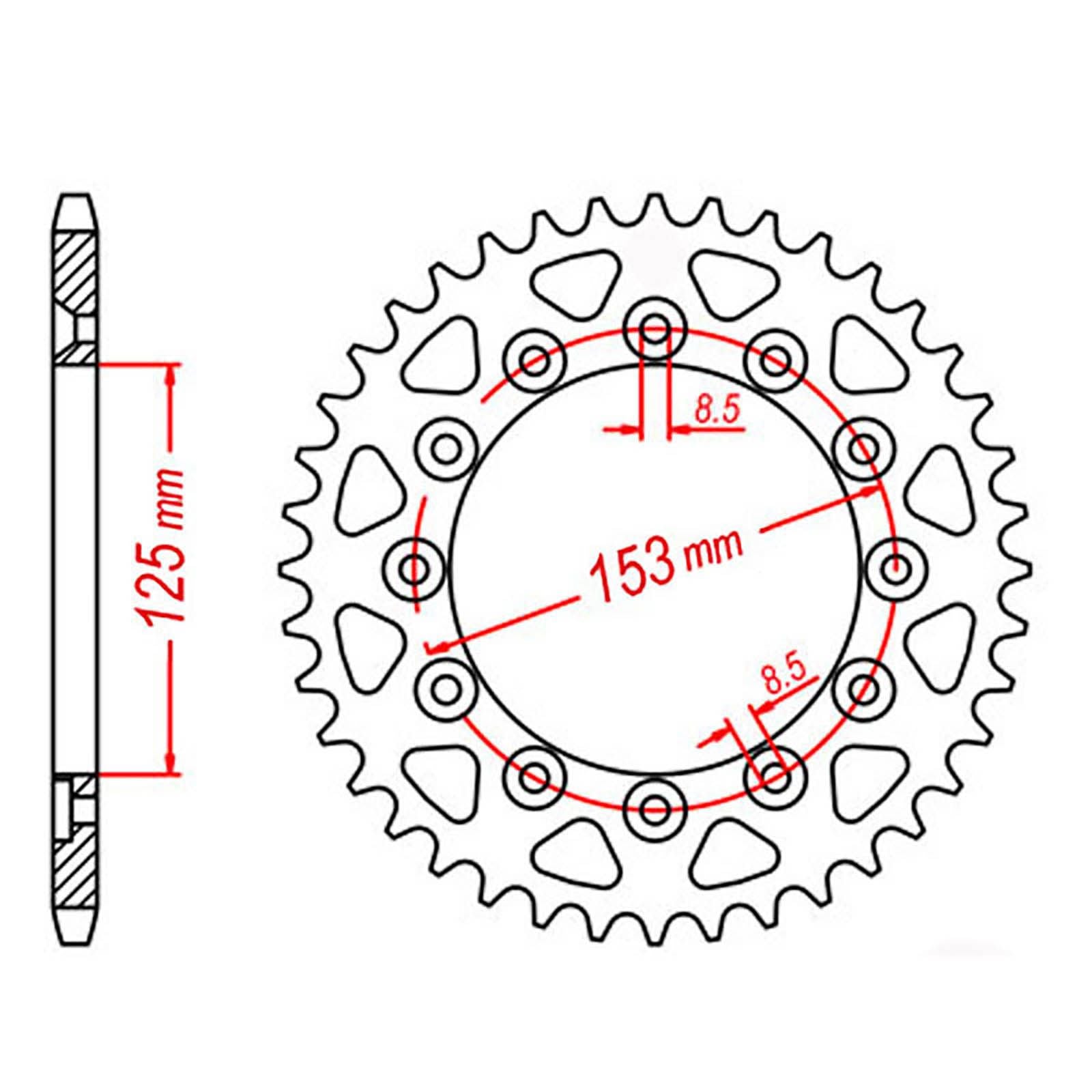 New MTX 210 Steel Sprocket - Rear #520 (55T) #SPR4307CSCB855