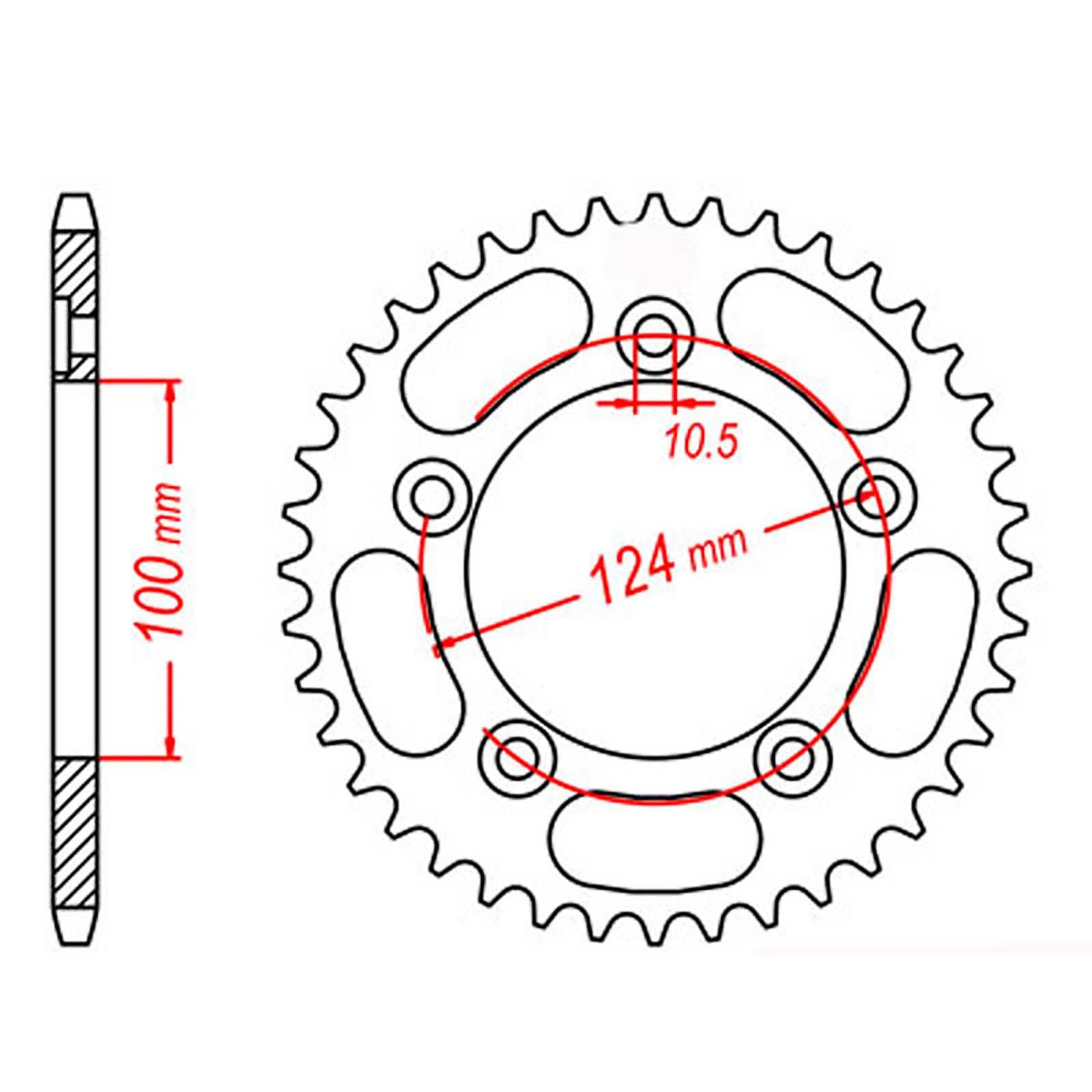 New MTX 744 Steel Sprocket - Rear #525 (39T) #SPR444339