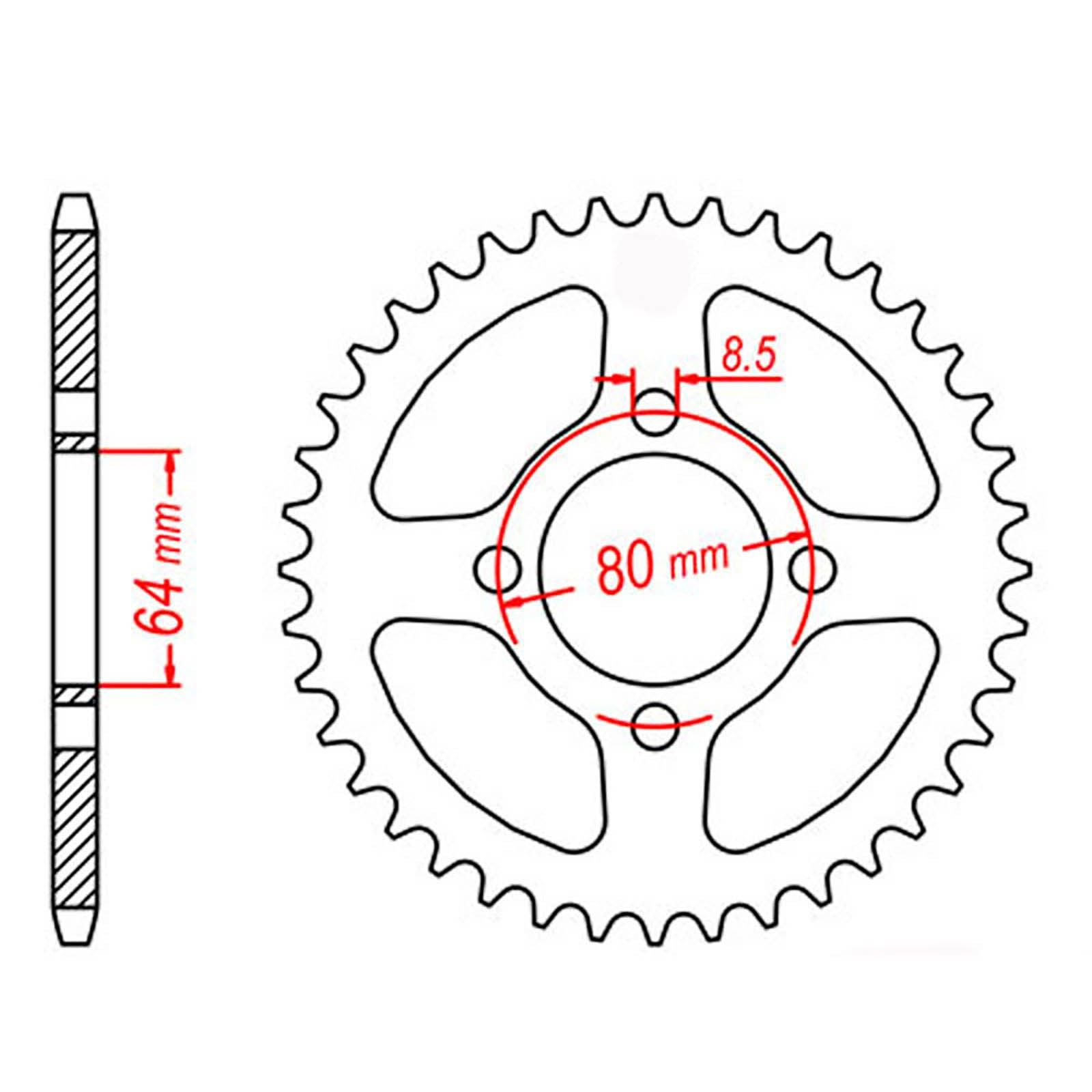 New MTX 838 Steel Sprocket - Rear #428 (50T) #SPR83850