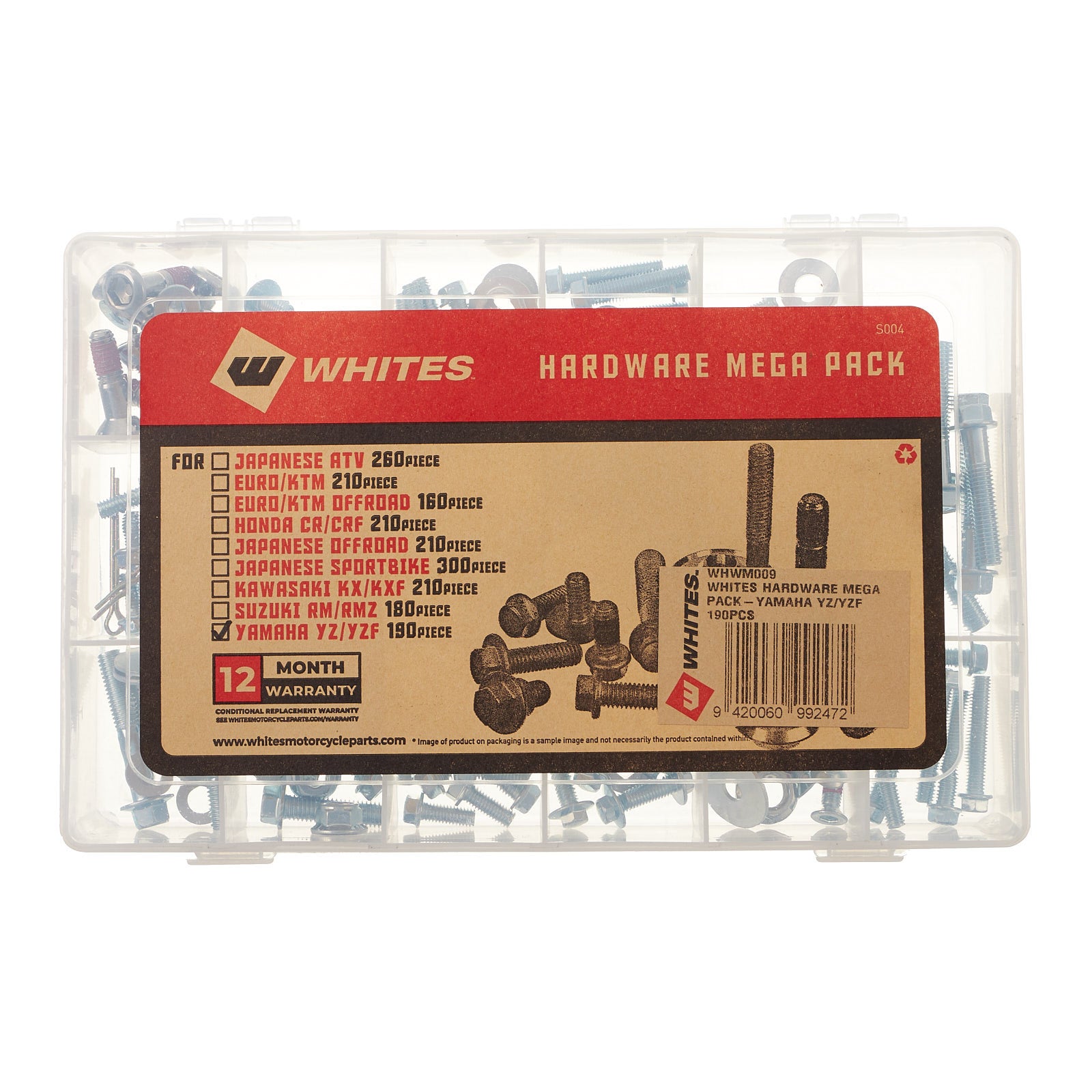 New WHITES Hardware Mega Pack For Yamaha YZ/ YZF 190Pcs #WHWM009