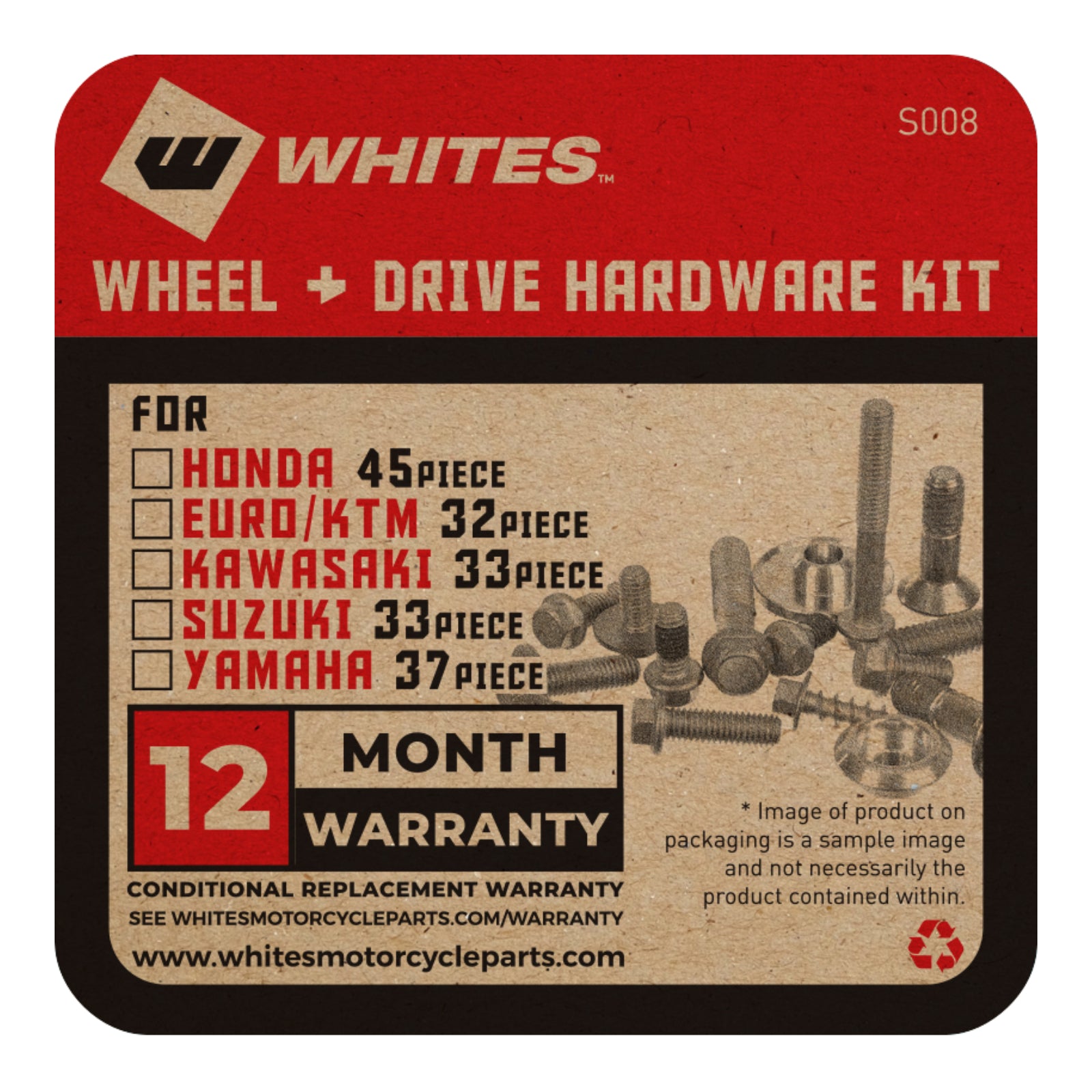 New WHITES Wheel & Drive Hardware Kit For Yamaha 37Pcs #WHWWD005