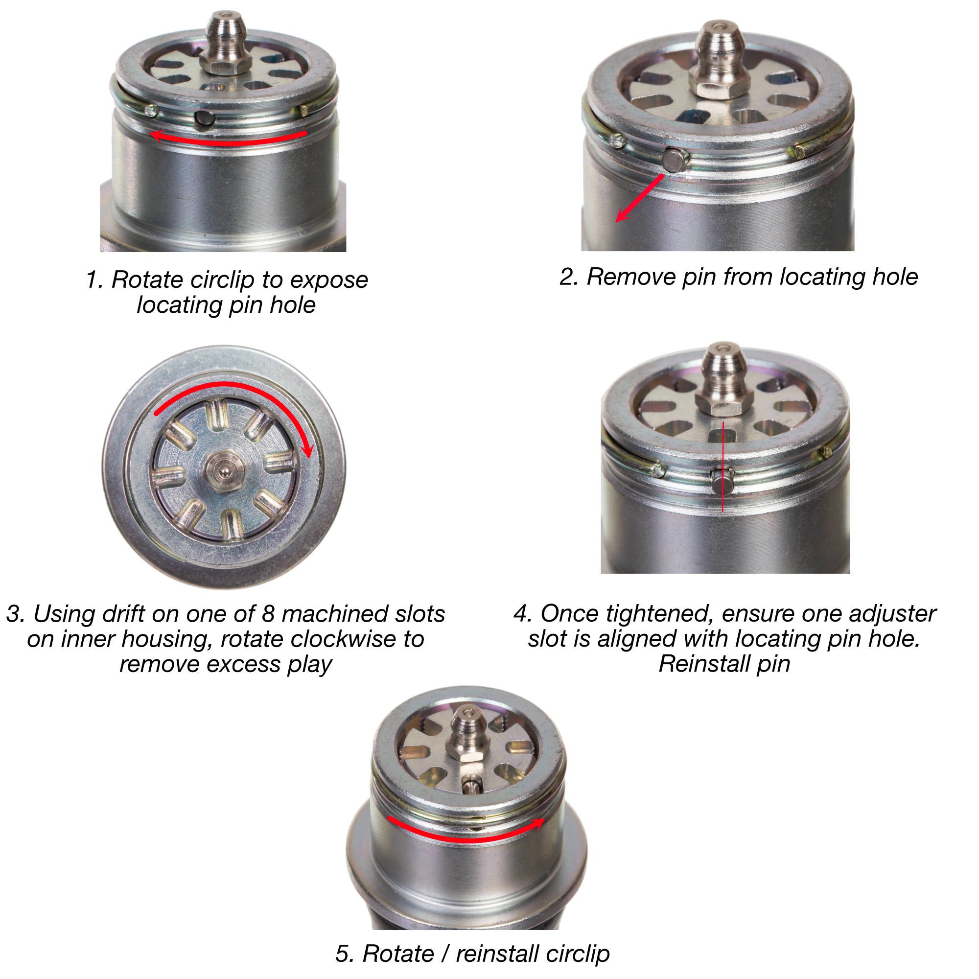 New WHITES Motorcycle Ball Joint Plus - Heavy Duty Adjustable #WPBJP18002