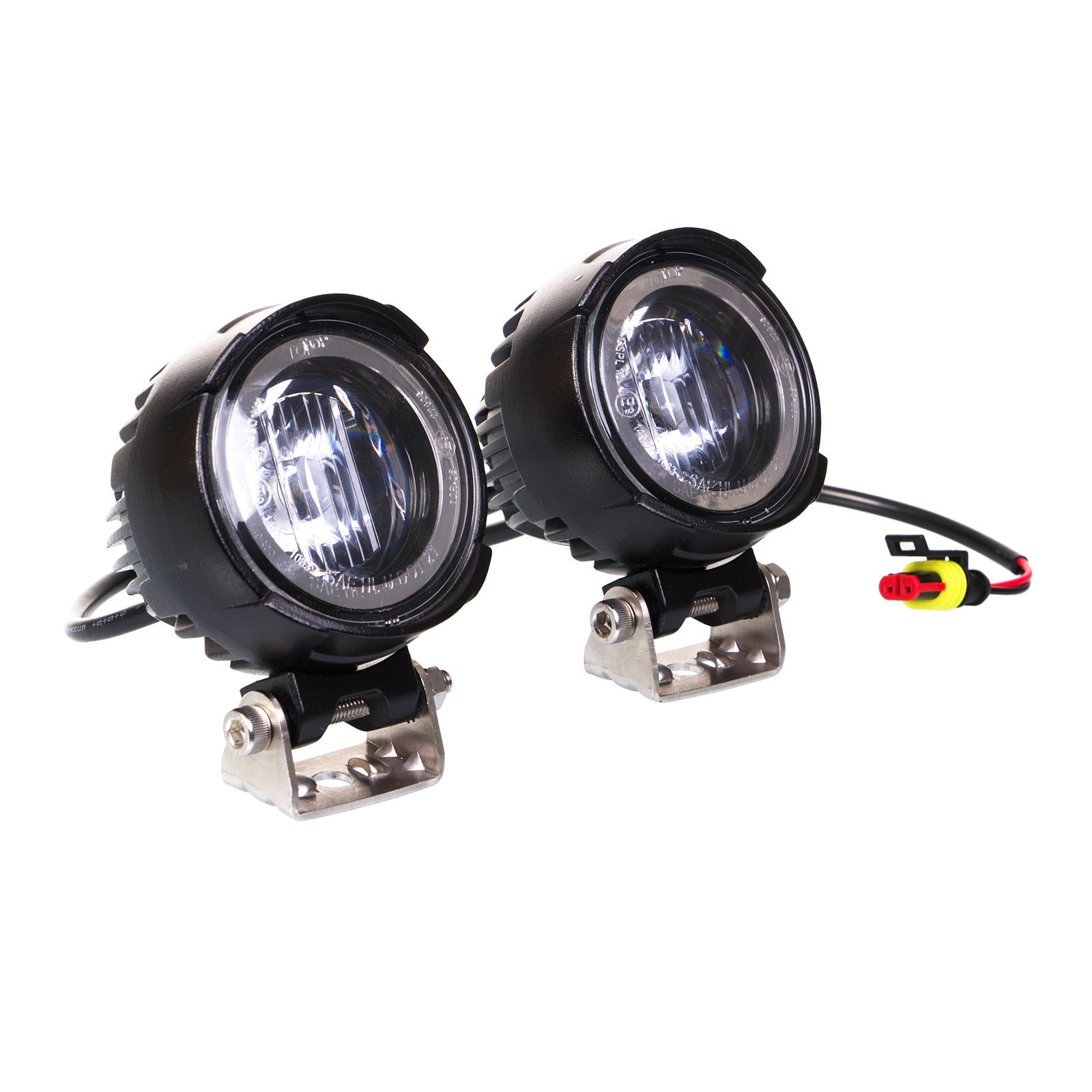 New WHITES LED Light 60mm Lens - Pair - Osram LED With Harness #WPEL60P