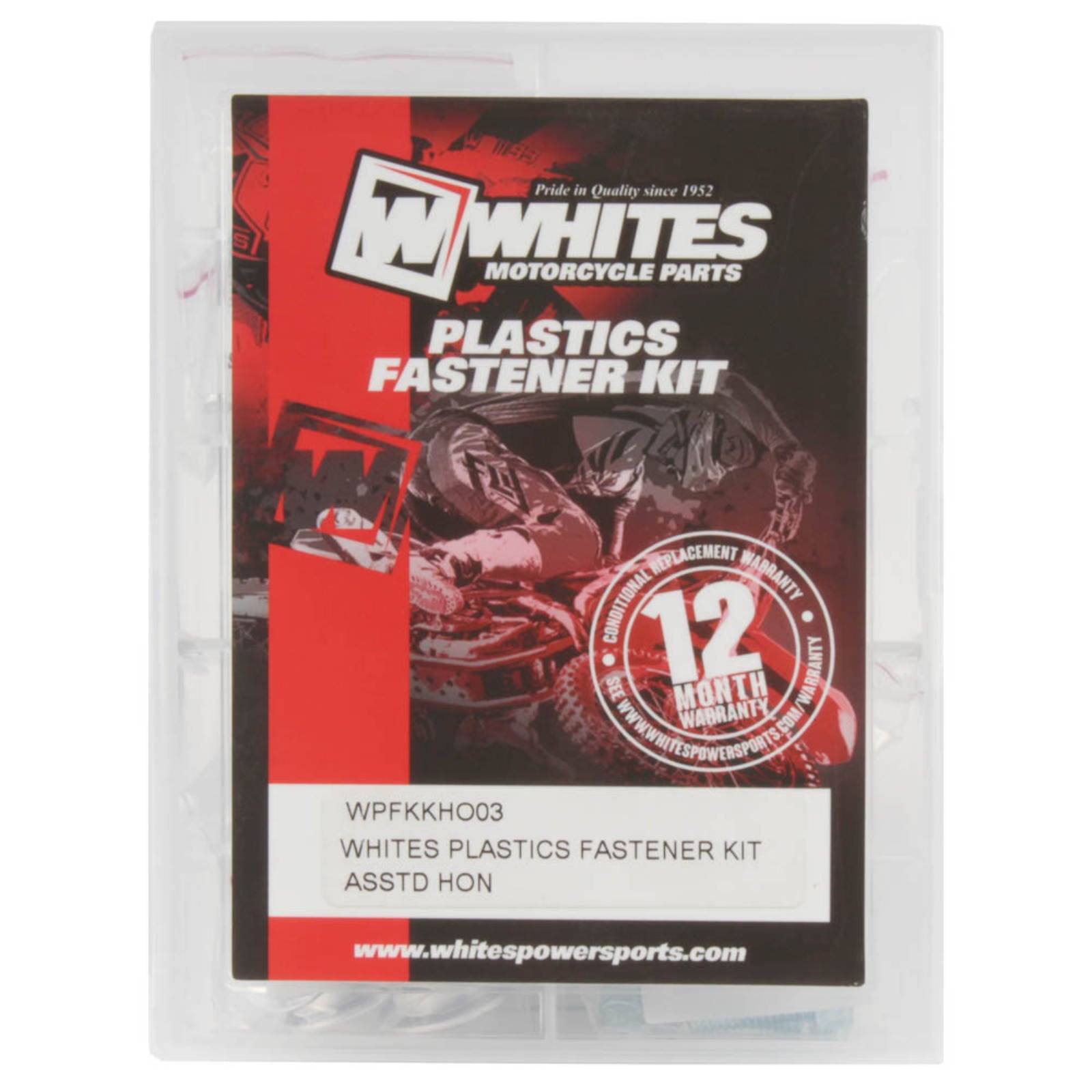 New WHITES Plastics Fastener Kit Asstd Hon WPFKKHO03
