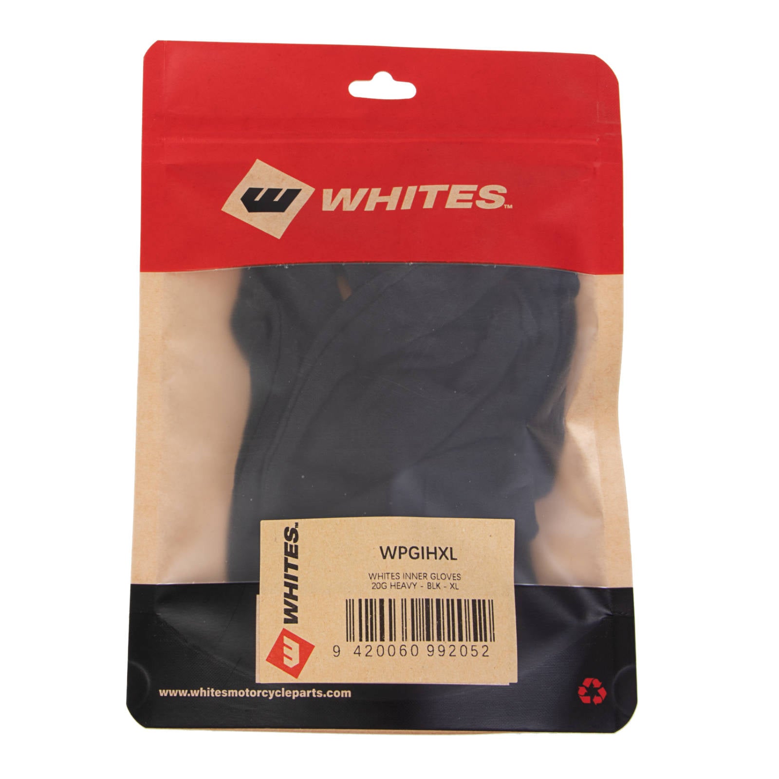 New WHITES Inner Gloves - 20G Heavy - Black - XL #WPGIHXL