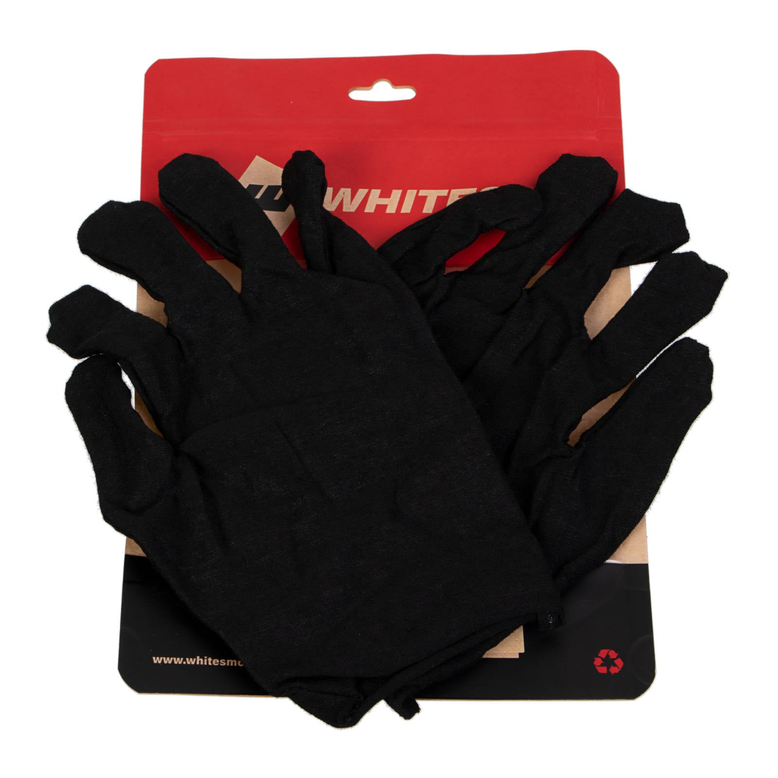 New WHITES Inner Gloves 16G Light - Black - Large #WPGILL