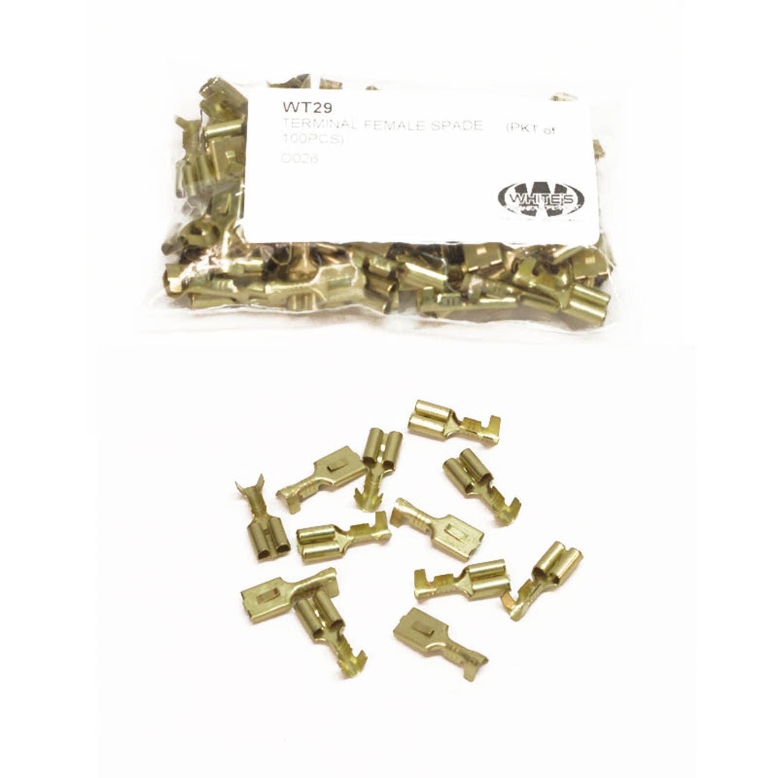 New WHITES Terminal Female Spade (Packet of 100Pcs) #WT29